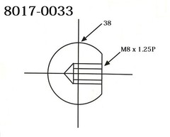VERTEX M8 X 1.25 THREAD X 38MM BALL KNOB (8017-0033)
