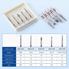 AZDENT Dental Diamond Burs Kit High Speed FG 1.6mm for Cutting Zirconia USA