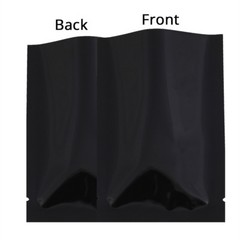 Many Sizes for Glossy Black Flat Foil Mylar Heat-Sealable Open Top Pouch Bag B01