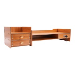 Wooden Desk Organizer with Drawers Office Supplies Computer Desktop Tabletop