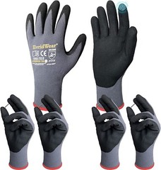EvridWear Safety Work Gloves, Touchscreen Micro-Foam Nitrile Coated Unisex Glove