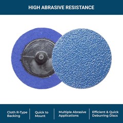 Benchmark Abrasives 2″ Zirconia Quick Change Sanding Discs, 36 Grit | Male R Typ