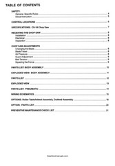 POWERMATIC Model CS18 Up Cut Chop Saw Instructions & Parts Owner’s Manual 1246