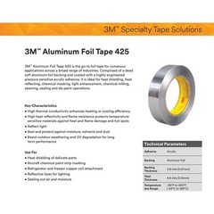 3M 425 DWB Aluminum Foil Tape 2″ x 180′ Heat Resistant HVAC Automotive Exhaust