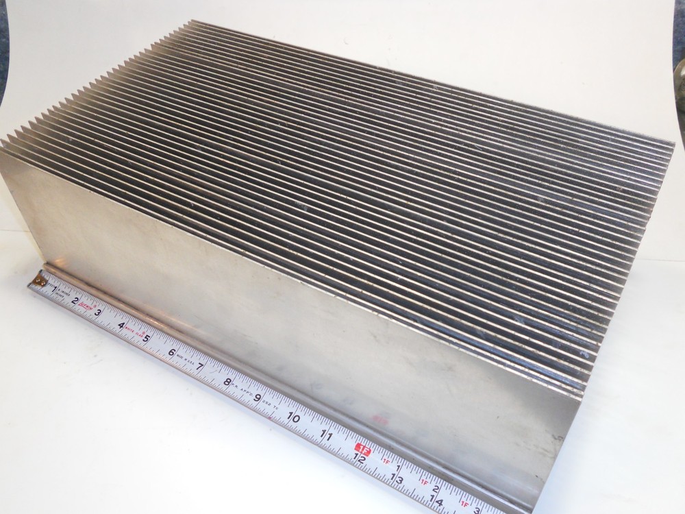 heat sink 16in x 9in x 4 7/8 in. weight is 19.8 lbs.