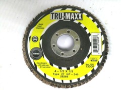 10 COUNT TRU-MAXX FLAP DISC 4-1/2X7/8 T27 HIGH PERFORMANCE STAINLESS RPM 13300 1