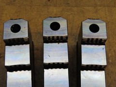 Set of 3 SMW AUTOBLOK GST 260 quick change monoblock stepped steel hard jaws