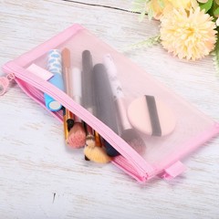 3pcs Mesh Cosmetic Bags, A6 case Nylon Makeup Zipper Mesh Bag, Pink