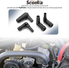Soft Elbow Vacuum Tubing Connector Kit 1/8″ Compatible with Vacuum Line, Include
