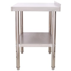 24×15″ Stainless Steel Prep Table w/Backsplash, Undershelf, 4 Casters, 440lb