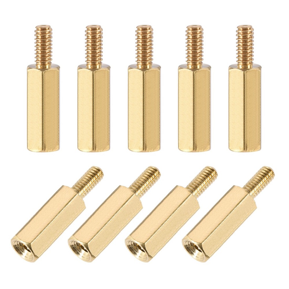 M2.5×12 mm + 6 mm Male to Female Hex Brass Spacer Standoff 50pc