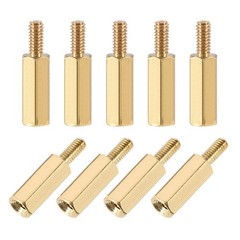 M2.5×12 mm + 6 mm Male to Female Hex Brass Spacer Standoff 50pc