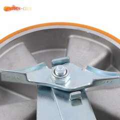4 Pcs 8″ Aluminum Core Industrial Casters Caster Wheel With Brake 6000lbs Orange