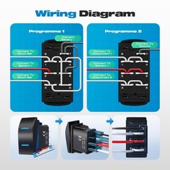 3 Position Rocker Switch, Waterproof ON/Off/ON 12V 20A 24V10A Rocker Switch 7…