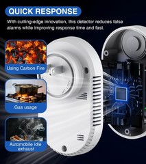 4-in-1 Portable Carbon Monoxide Detectors Plug in – Natural Gas Leak Detector UA