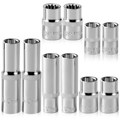 [10-Piece] 10mm Socket Set, 1/4-Inch & 3/8-Inch Drive Impact Socket, 6-Point…