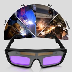 TRQWH Auto Darkening Welding Glasses True Color Solar Powered Safety Goggles