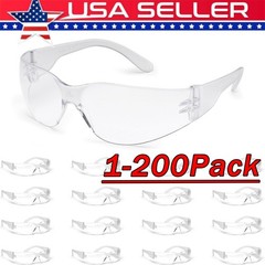 1-200 PAIR PACK Protective Safety Glasses Clear Lens Work UV ANSI Z87 Lot