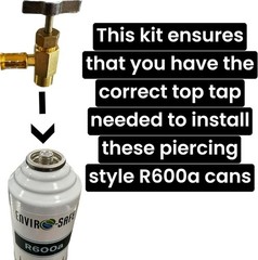 ENVIRO-SAFE R600a Refrigerant (1 Can) 6 oz. 170g with Charging Gauge Set