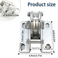1 PC Silver Stainless Steel U Shaped Guide Wheel Industrial Pulley for Machinery
