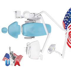 Dental Unit Chair Ergonomic DC Motor Computer Controlled Hard Leather with Stool