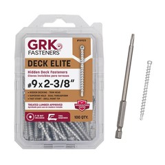 GRK Fasteners Deck Elite #9 x 2-3/8″ Hidden Deck Screws, 100 PCS, with Dual