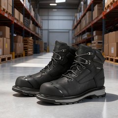 NINGO Men’s Steel Toe Work Boots Puncture Proof Construction Boots EH Protection
