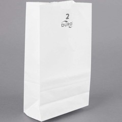 Duro White Paper Lunch Bags – Durable Kraft Bags, 2 Lb 100 Count,