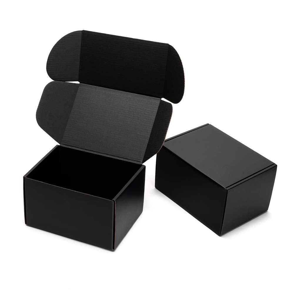 7x5x4 Inches Black Shipping Boxes 25 Pack – Corrugated Cardboard Mailing Box for