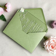 PONATIA 50 PCS/Pack A7 Envelopes, 5.25 x 7.25” Sage Green A7,