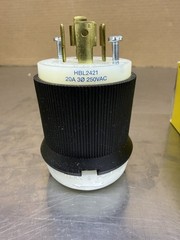 Hubbell HBL2421 Twist Lock Plug 20A 250V 3 Phase New Old Stock Made In USA