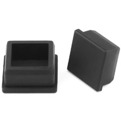Silicone Rubber Square Hole Plugs Tube Inserts Bungs Stopper Black 6.6-120.6mm