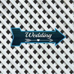 Arrow Shape Wedding 12×4″ Wall or Door Sign | Events & Celebrations Signage