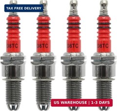 4 Pack D8TC 3 Electrode Spark Plug Replacement for CG 125cc 150cc 200cc 250cc CF