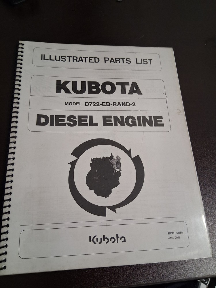 97898-55160 KUBOTA ILLUSTRATED PARTS LIST D722-EB-RAND-2 DIESEL ENGINE Manual