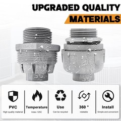 1 inch Liquid Tight Connector PVC Flexible Conduit Connector,Straight 180 Deg…