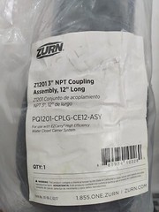 New Zurn ZQ1201 3” NPT Coupling Assembly, 12” Long PQ1201-CPLG-CE12-ASY