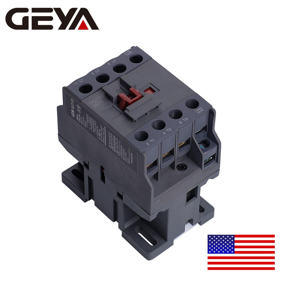 GEYA AC Industrial Magnetic Contactor 18/25/32A Coil 110/120V 3Pole 3NO 50/60Hz