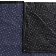 80″x72″ Furniture 24 Moving Blankets Protective Shipping Packing Pads Blue/Black