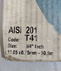 Band-Flex Band T41 3/4 Inch 19.05 mm Stainless Steel Band AISI 201 100 Feet
