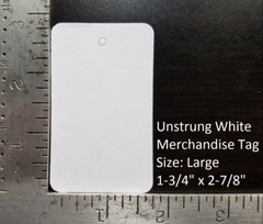 Blank White Garment Tags Unstrung Merchandise Price Jewelry Coupon Store Large