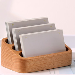 1pcs Wooden Large Capacity Business Card Box Desktop Card Holder Storage Supply