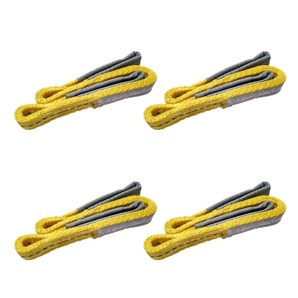 4 Pack 1″ x 3ft 2 Ply Polyester Flat Eye Lifting Sling Strap Web Sling 3100 lbs