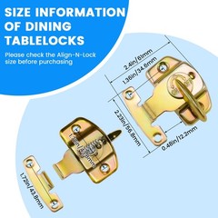 2 Pack Dining Table Locks Metal Spring Table Leaf Buckle Latches