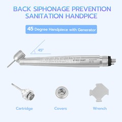 Dental LED 45° Degree Surgical High Speed Handpiece 2/4H Push Button E-generator