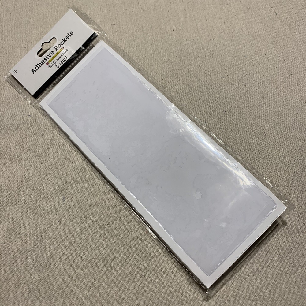 Self Adhesive Rectangle Label Pockets 15ea 9.8”x3.5” Teachers Target Bullseye