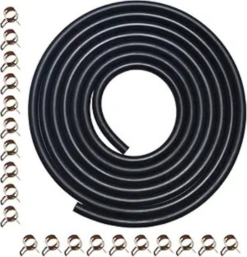 10ft 3/16″ ID Fuel Hose with 20 Clamps for Small Engines, Min Color: 3/16 Inch