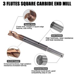 2 PCS 5/16″ 3 Flute Carbide 1/4″ Shank 4″ Overall Long End Mills – ALCrN Coated