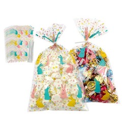 50Pcs 6×10 Inches Easter Candy Bags with Ties, Easter Bunny Cellophane Treat …