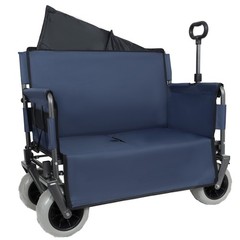 500lbs Heavy Duty 3-in-1 Folding Wagon Cart with Bench Seat & All-Terrain Wheels